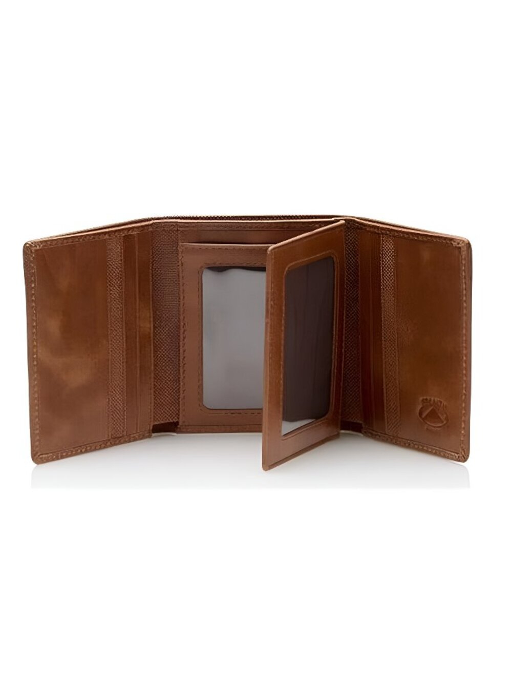 Leather Trifold RFID Wallet For Men With Flip Out ID Holder (Brown)